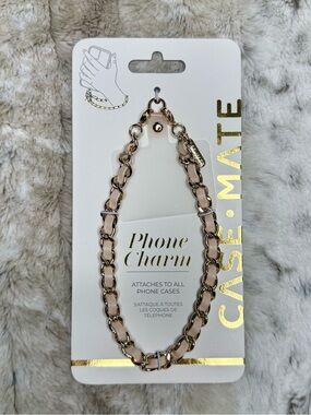 *NWT* Case-Mate Phone Charm Wristlet - Gold Chain with Taupe Leather